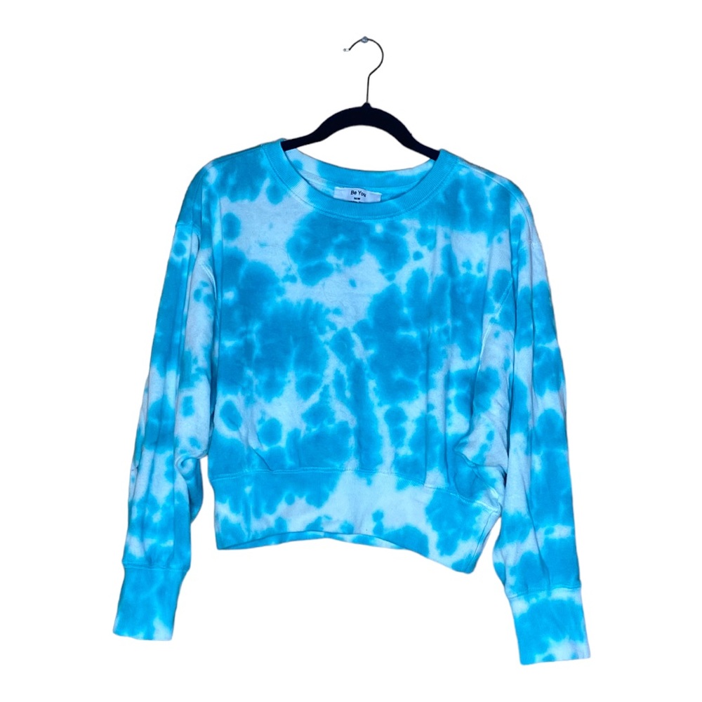 Blue and edit tie dye crop sweatshirt by “ Be You”